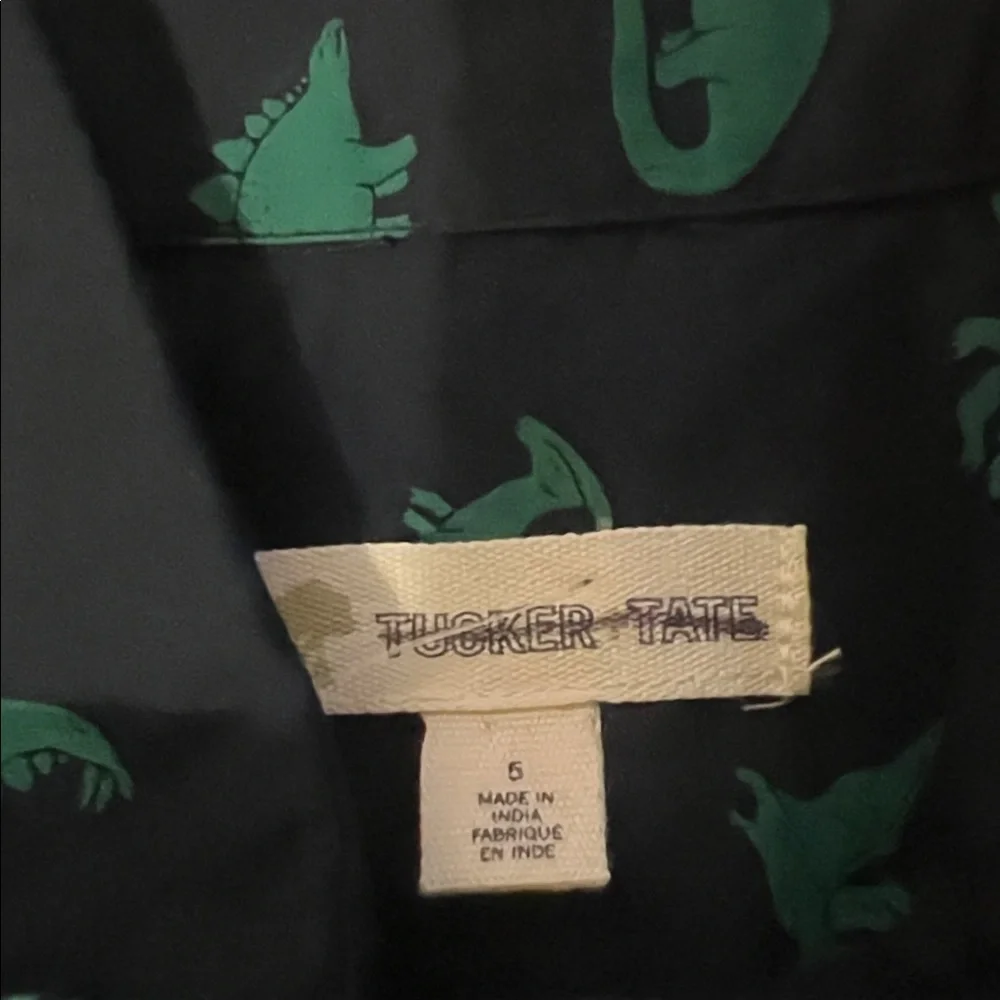 NWOT! Christmas Dinosaur Print Button-Up Shirt